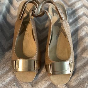 Anne Klein open toe wedges